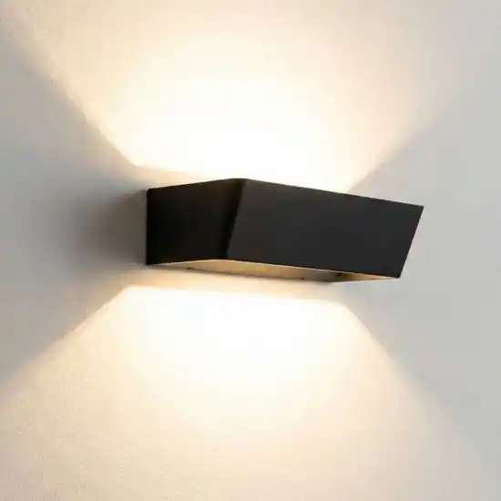 Applique nero da parete led 21w 3000k moderna luce biemissione Offerta Del Giorno