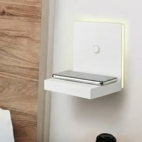 Ultimissimo Modello Applique bianco per camera da letto da comodino ricarica wireless