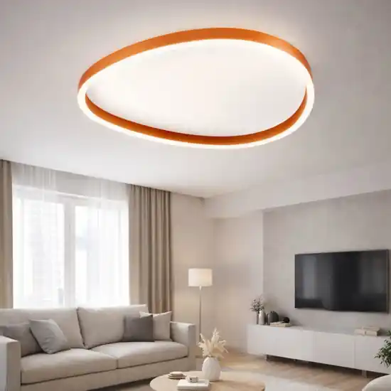 Compra Online Gea luce ecaris plafoniera moderna color arancio led 3000k 4000k 60cm