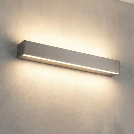 Applique da parete led 17w 3000k rettangolare grigio Reso Gratuito