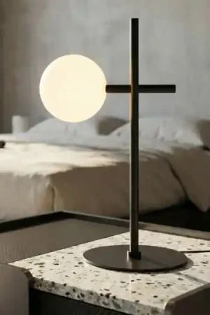 Abat-jour lampada da comodino moderna nera per camera da letto Promozione Esclusiva
