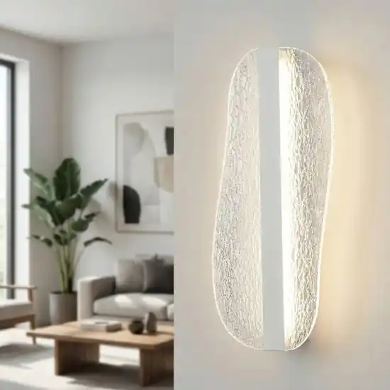 Non Perdere Applique design moderna vela led 12w 3000k effetto vetro crepato