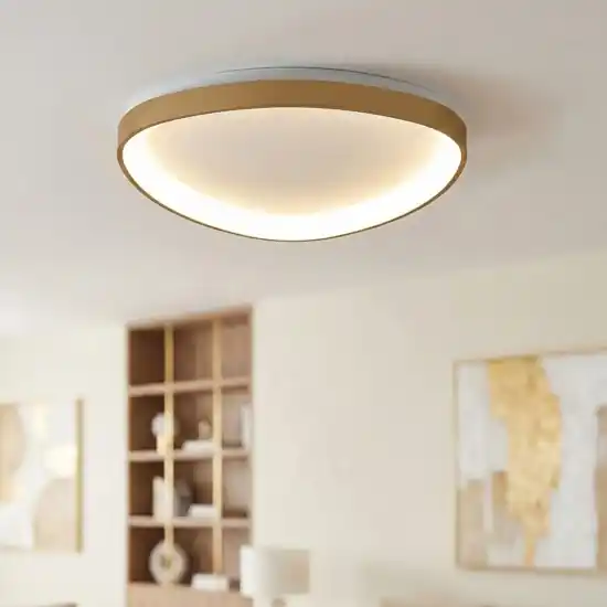 Plafoniera triangolare oro led 62w 2700k-5000k moderna con telecomando Più Venduto