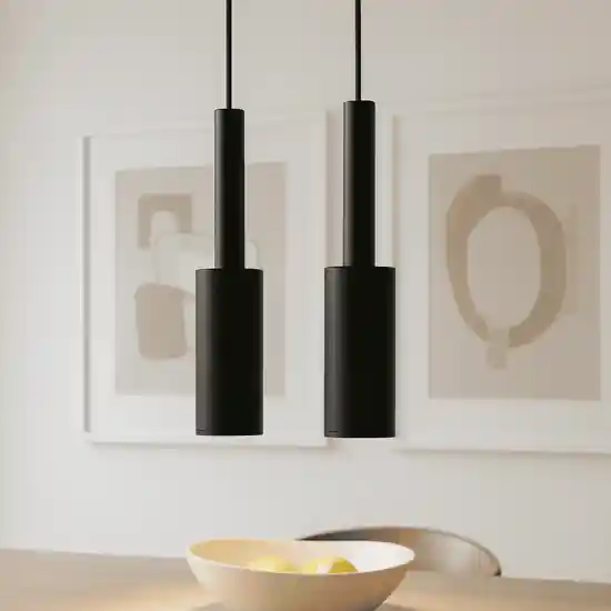 Lampadario per tavolo da pranzo doppia luce nero led 3000k Occasione Imperdibile