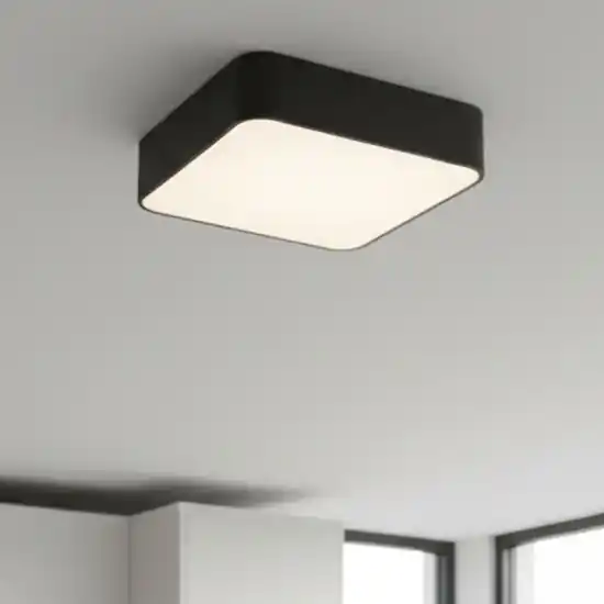 Acquista Ora Plafoniera nera quadrata 46cm per soggiorno