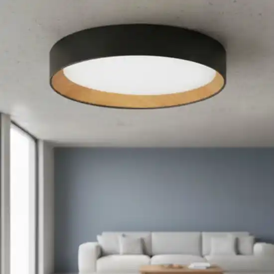 Grande plafoniera rotonda nera 60cm led 50w 3000k dimmerabile Scelto Dai Clienti