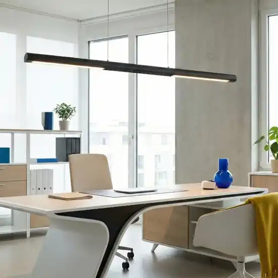 Lampadario nero led per scrivania ufficio saliscendi con sensore Prezzo Conveniente