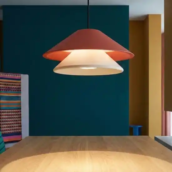 Prezzo Basso Lampada a sospensione saliscendi led 3000k cono bianco arancione