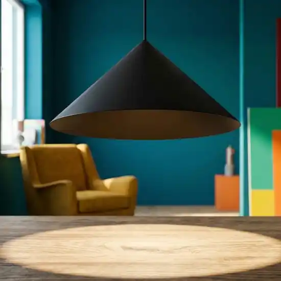 Esclusivo Lampadario cono led dimmerabile nero a sospensione
