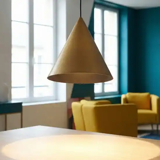 Scelto Dai Clienti Lampada led dimmerabile a sospensione cono alluminio colore cuoio
