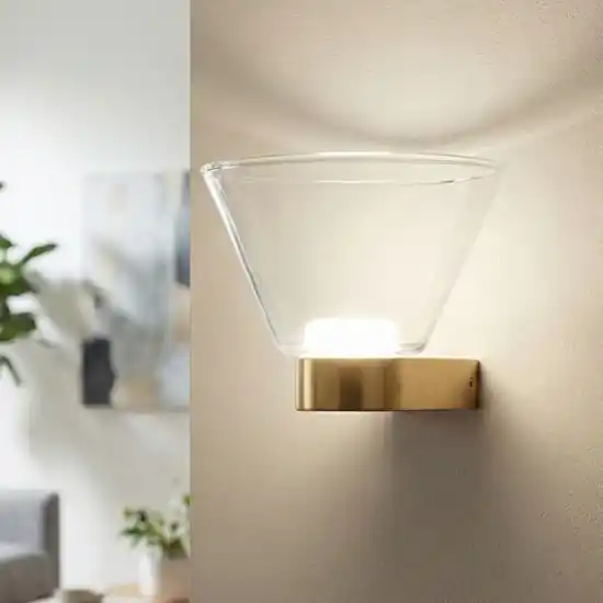Applique da parete oro vetro trasparente stile contemporaneo Solo Oggi