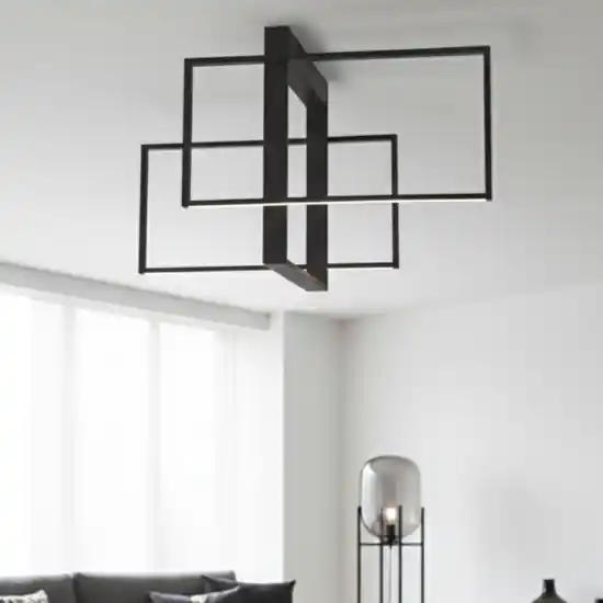 Offerta Speciale Plafoniera moderna design geometrico nera led 3000k