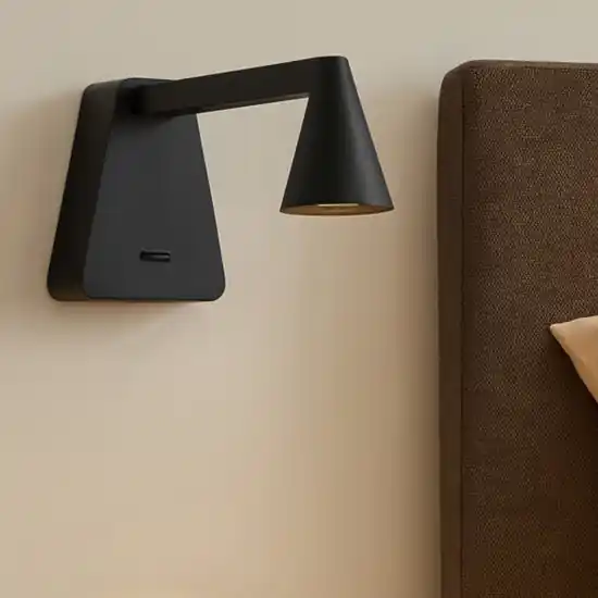 Applique nera per camera da letto moderna da comodino Offerta Lampo