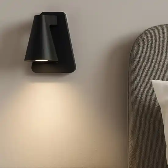Compra Online Applique da comodino nero led con interruttore per camera da letto