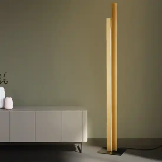 Spedito Oggi Piantana led design moderna oro ottone dimmerabile
