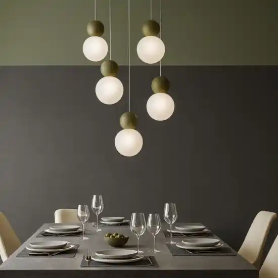 Top light lampadario moderno cottage 5 luci sfere verdi Più Venduto