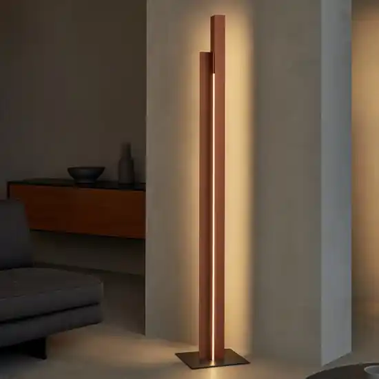 Piantana oro rosa design moderna per soggiorno doppio led dimmerabile Spedizione Espresso