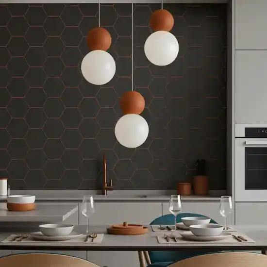 Super Prezzo Top light cottage lampadario da cucina moderna 3 luci sfere rosse