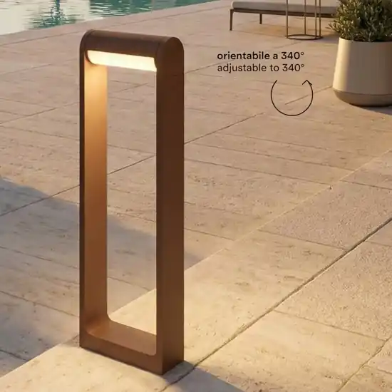 Acquista Ora Lampione da giardino corten led 12w 3000k moderna orienta perenz