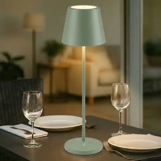 Prezzo Ridotto Lampada da tavolino h 39cm verde salvia diva perenz per esterno