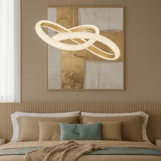 Lampadario per camera da letto oro led 3000k dimmerabile Spedizione Espresso