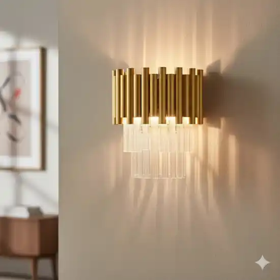 Consegna Rapida Applique da parete contemporanea oro e cristalli