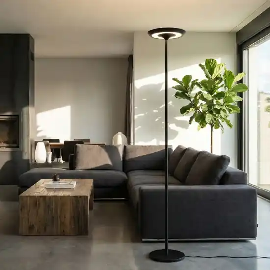 Lampada da terra piantana nera led 3000k dimmerabile balance perenz Offerta Del Giorno