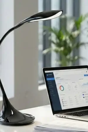 Affare Lampada orientabile nera per scrivania ufficio moderna sonagli perenz