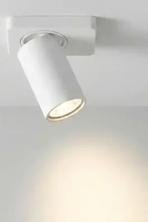 Plafoniera con spot orientabile cilindro bianco soffitto parete Consegna Rapida