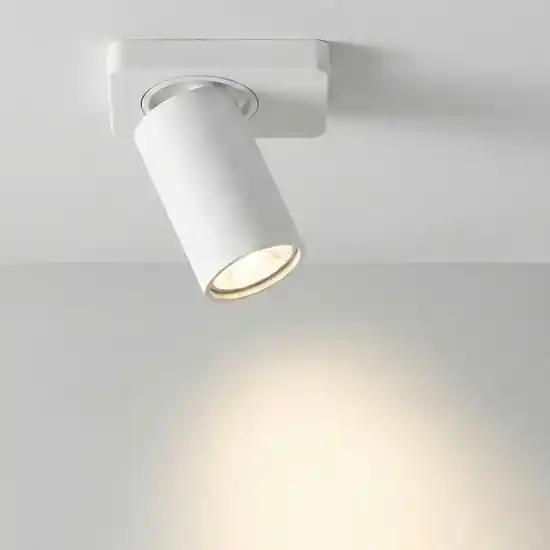 Plafoniera con spot orientabile cilindro bianco soffitto parete Consegna Rapida