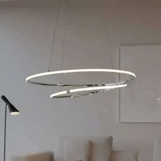 Lampadario design moderno cromo led 3000k per salotto Prezzo Di Fabbrica