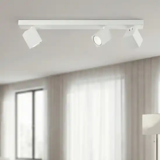 Plafoniera bianca con 3 spot lampade orientabili oddy perenz Compra Online
