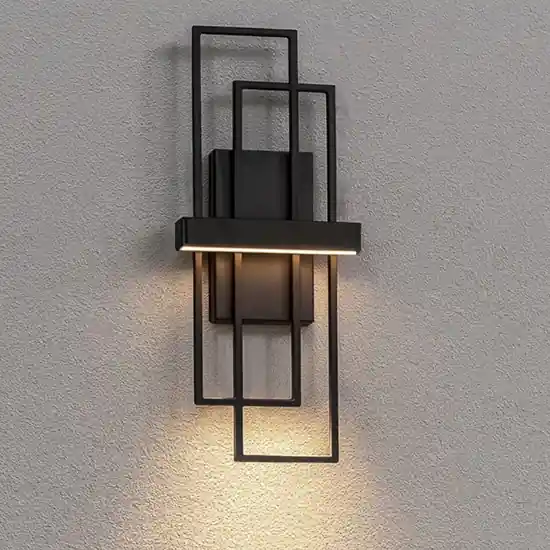 Reso Gratuito Applique da parete moderna led 3200k rettangolare nera