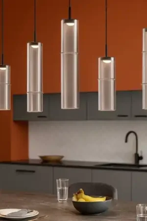 Lampadario per tavolo cucina cilindri vetro moka design Ordina Subito