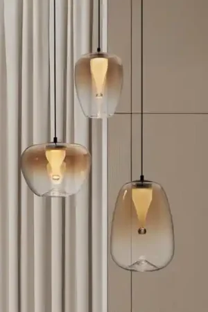Esclusivo Lampadario da cucina 3 luci in vetro led 3000k design moderna