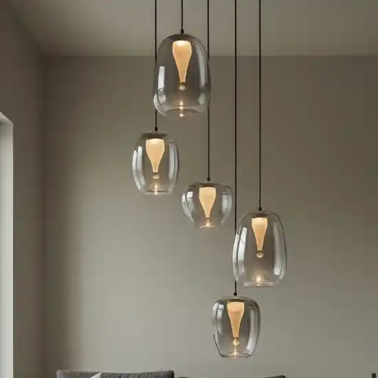Più Venduto Lampadario moderno da salotto led 3000k vetri design moderno