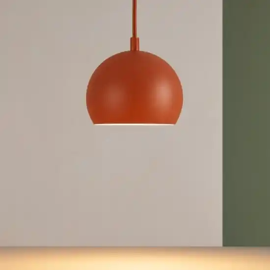 Soddisfatti O Rimborsati Lampada a sospensione per tavolo da cucina a cupola rosso mattone