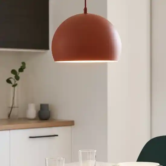 Lampadario per tavolo a cupola rosso mattone 27 cm Compra Online
