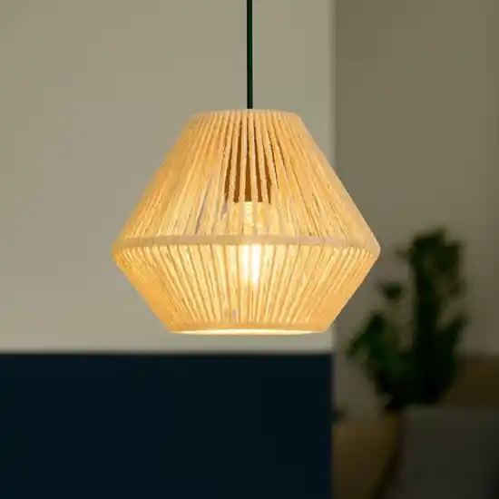 Super Prezzo Lampada a sospensione per cucina rustica marrone 20 cm in corda