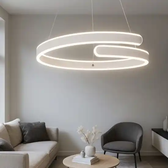 Lampadario moderno bianco led 4000k design Offerta Del Giorno