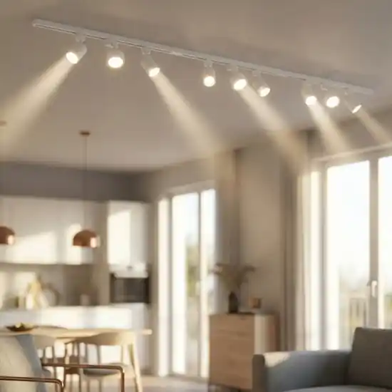 Acquista Ora Binario trifase 294cm bianco con faretti gu10 gx53 orientabili