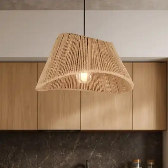 Offerta Speciale Lampadario da cucina conico marrone in corda