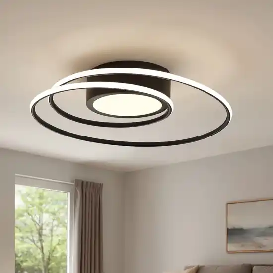 Nuovo Arrivo Plafoniera moderna con telecomando led dimmerabile da 2700k a 6000k nera