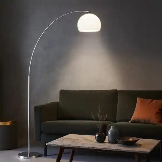 Lampada ad arco moderna colore argento per salotto Ultima Occasione