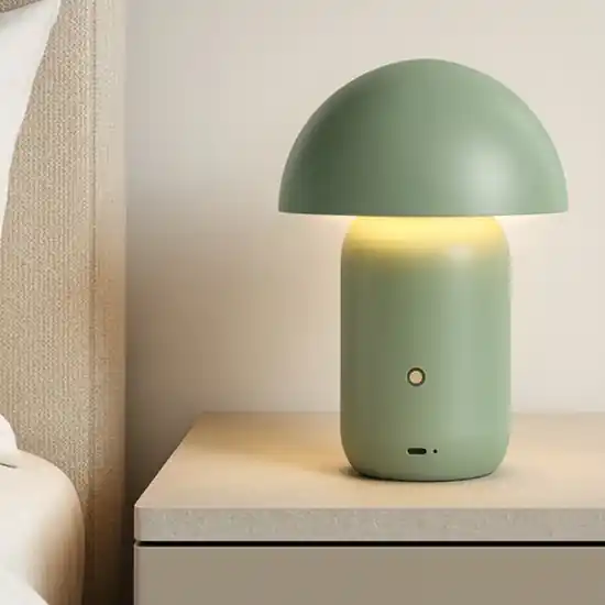 Lampada da comodino fungo moderna portatile verde usb ricaricabile Ordina Subito