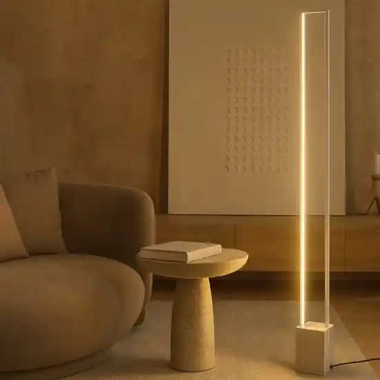 Lampada da terra moderna led 3000k rettangolare bianca Offerta Del Giorno