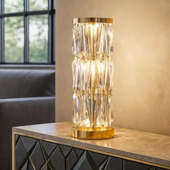 A Buon Prezzo Lampada da tavolo puntes per salotto oro in cristallo maytoni