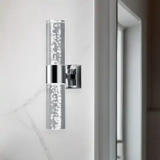 Applique da bagno led 6w 3000k moderna vetro e cromo Occasione