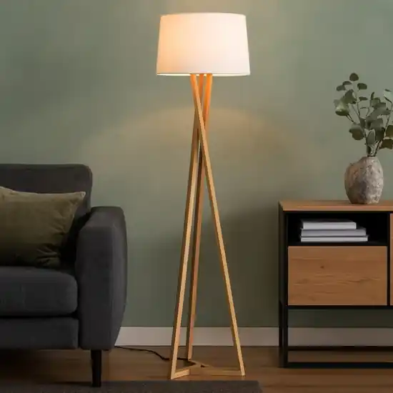 Lampada da terra moderna in legno per salotto h164 cm Quantità Limitata