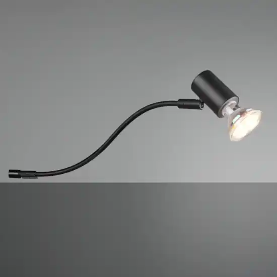 Applique da bagno design curvo nera luce orientabile Pagamento Sicuro